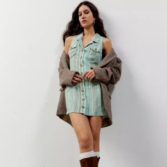 Urban Outfitters BDG Casual Pastel Linen Blend Mini Shift Dress Size Small New - Picture 5 of 6
